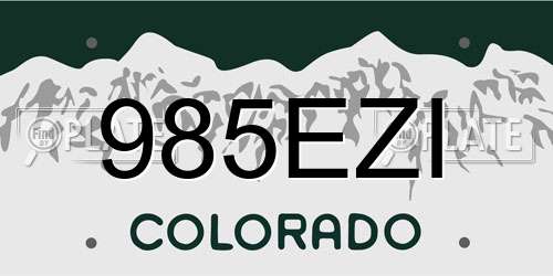 985EZI Colorado License Plate