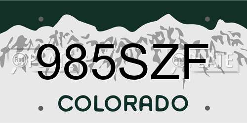 985SZF Colorado License Plate