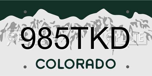 985TKD Colorado License Plate