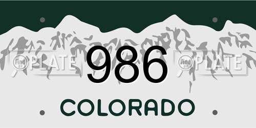 986 Colorado License Plate
