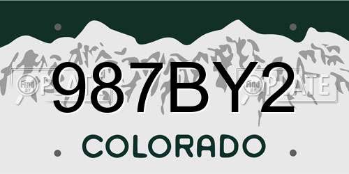 987BY2 Colorado License Plate