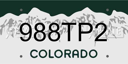 988TP2 Colorado License Plate
