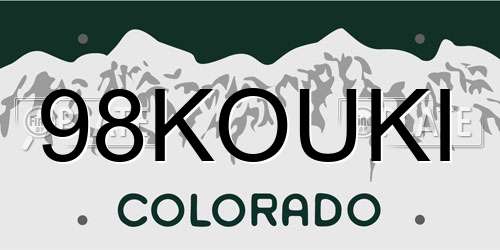 98KOUKI Colorado License Plate