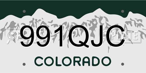 991QJC Colorado License Plate