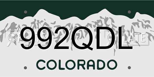 992QDL Colorado License Plate