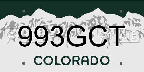 993GCT Colorado License Plate