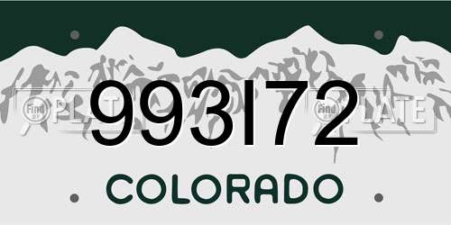 993I72 Colorado License Plate