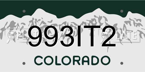 993IT2 Colorado License Plate