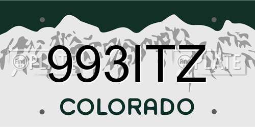 993ITZ Colorado License Plate