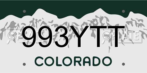 993YTT Colorado License Plate