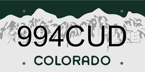 994CUD Colorado License Plate