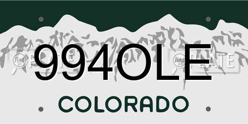 994OLE Colorado License Plate