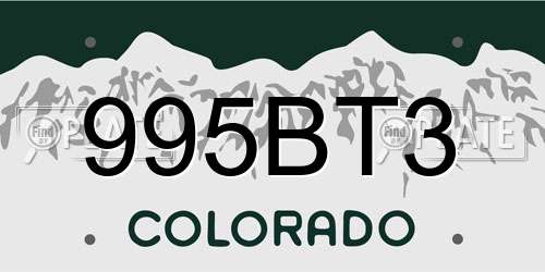 995BT3 Colorado License Plate
