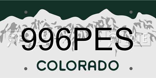 996PES Colorado License Plate
