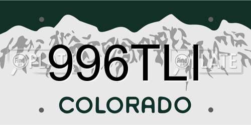 996TLI Colorado License Plate