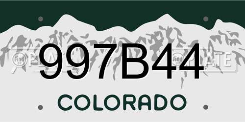 997B44 Colorado License Plate