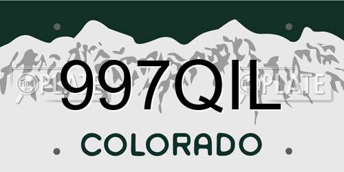 997QIL Colorado License Plate