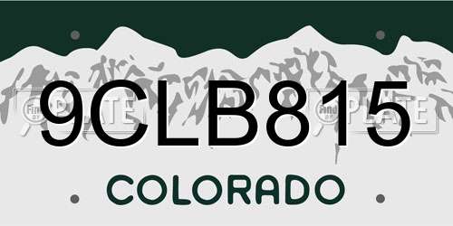 9CLB815 Colorado License Plate