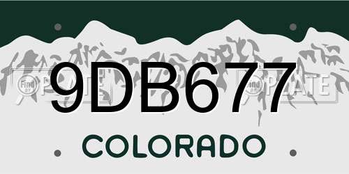 9DB677 Colorado License Plate