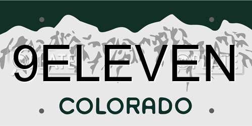 9ELEVEN Colorado License Plate