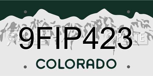 9FIP423 Colorado License Plate