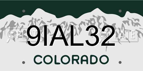 9IAL32 Colorado License Plate