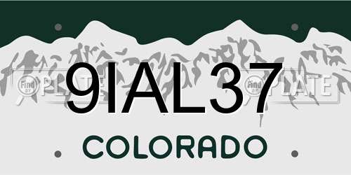 9IAL37 Colorado License Plate