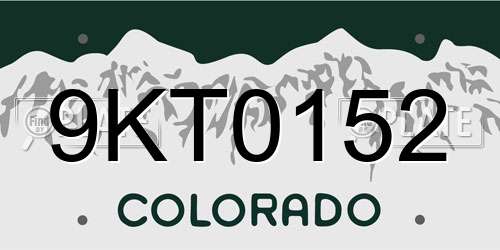 9KT0152 Colorado License Plate