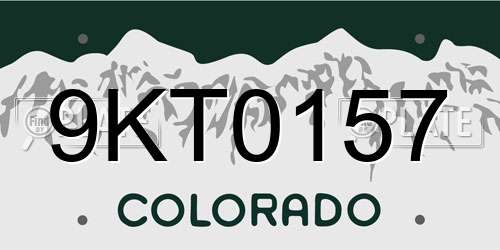 9KT0157 Colorado License Plate