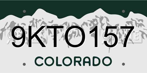9KTO157 Colorado License Plate