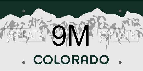 9M Colorado License Plate