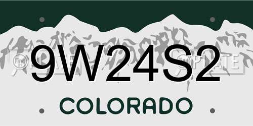 9W24S2 Colorado License Plate