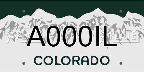 A000IL Colorado License Plate