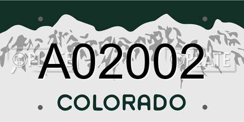 A02002 Colorado License Plate