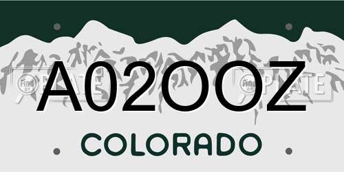 A02OOZ Colorado License Plate
