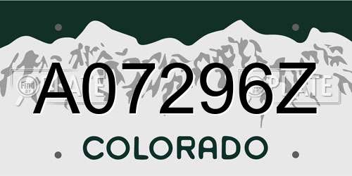A07296Z Colorado License Plate