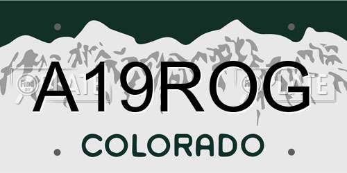 A19ROG Colorado License Plate