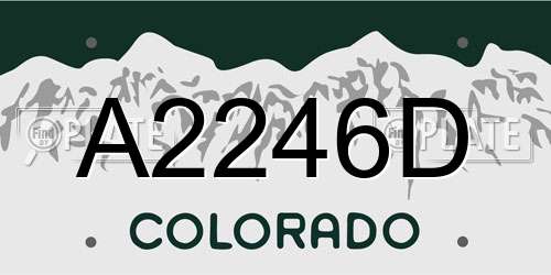 A2246D Colorado License Plate