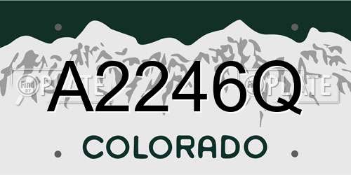 A2246Q Colorado License Plate