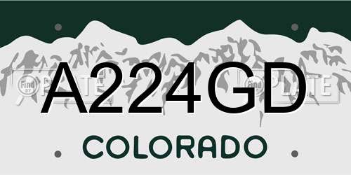 A224GD Colorado License Plate