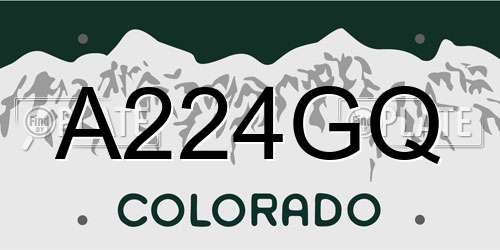 A224GQ Colorado License Plate