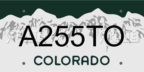 A255TO Colorado License Plate