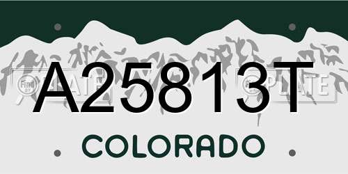 A25813T Colorado License Plate