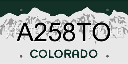 A258TO Colorado License Plate