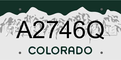 A2746Q Colorado License Plate