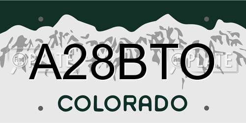 A28BTO Colorado License Plate