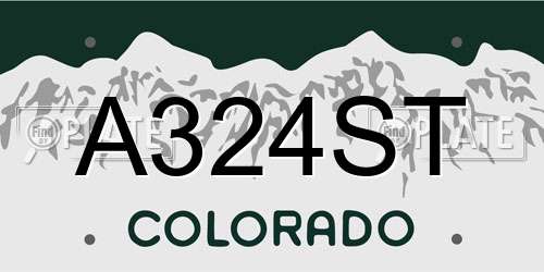 A324ST Colorado License Plate