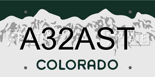 A32AST Colorado License Plate