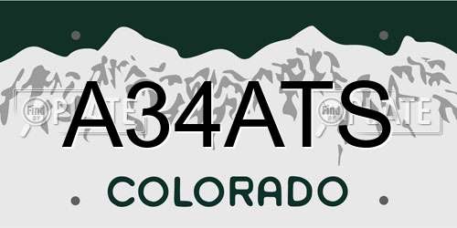 A34ATS Colorado License Plate