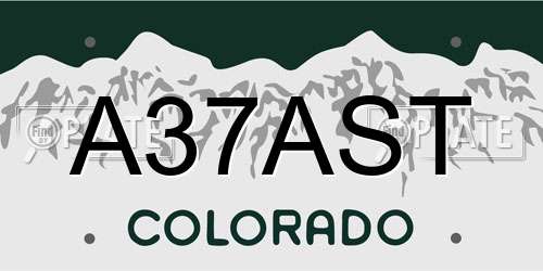 A37AST Colorado License Plate